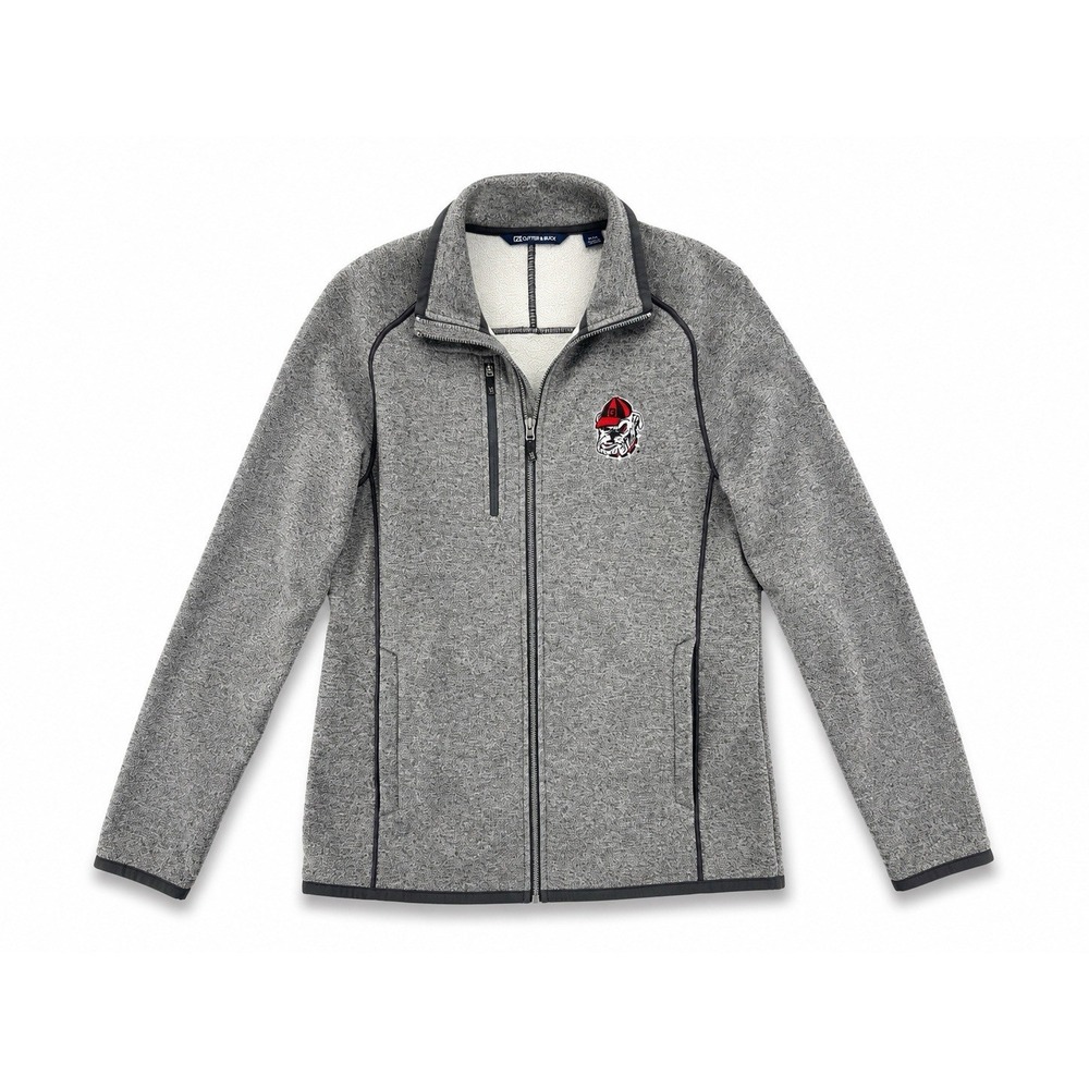Georgia Bulldogs Cutter & Buck Mens Medium Full Zip Fleece Gameday Jacket